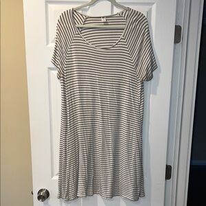 Old Navy Soft Striped Black and White T Shirt Dress - Size XL